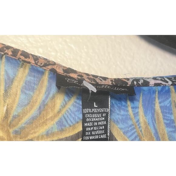 NWT Club Z Collection Large Swim Cover Up Kaftan Dress Floral Animal Beaded - Picture 10 of 10